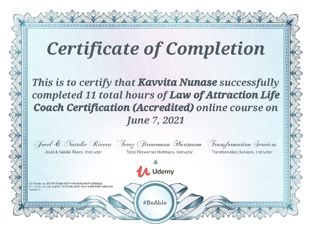 Law of Attraction Life Coach Certification (Accredited)
